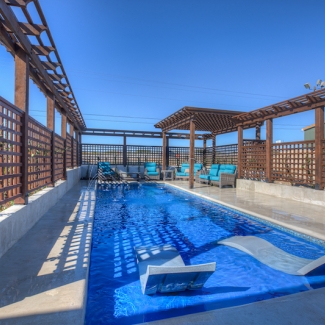 Malibu beach entry swimming pool
